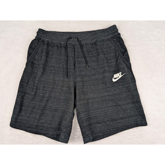 Nike Shorts Men's XL Heathered Black French Terry Swoosh 10" 885924-010 - Picture 1 of 9